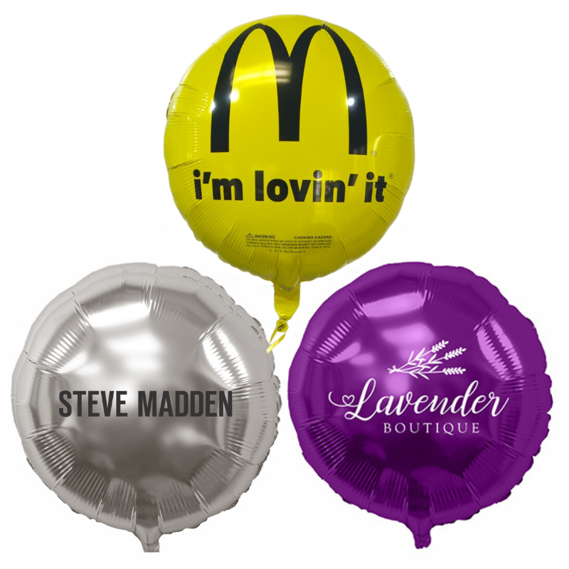 Pop Up Promo Kit™ - 50 Custom Printed 17" Round Foil Balloons, 2 Helium Tanks, Ribbon and 20 Balloon Weights