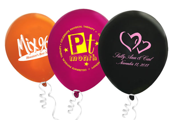 Custom Printed Latex Balloons | Crystal Colors | 1 Color Ink |1000 pc