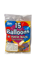 15-ct Retail-Ready Bags - 9" Metallic Pink Latex Balloons by Gayla - 15-pcs/bag x 144 bags/case