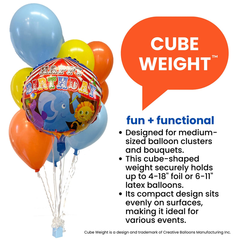 65-gram Cube Weight - Neon Assortment Balloon Weights - 10 pcs