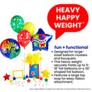 100-gram Heavy Happy Weight - Pastel Assorted Balloon Weights - 10 pcs