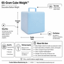 65-gram Cube Weight™ - Baby Blue Balloon Weight - 10 pcs/bag x 20 bags/case