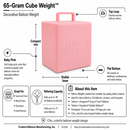 65-gram Cube Weight™ - Baby Pink Balloon Weight - 10 pcs/bag x 20 bags/case