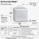 65-gram Cube Weight™ - Metallic Silver Balloon Weight - 10 pcs/bag x 20 bags/case