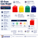 65-gram Cube Weight™ - Primary-Plus Assortment Balloon Weight - 10 pcs/bag x 20 bags/case