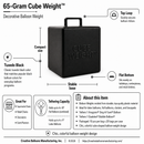 65-gram Cube Weight™ - Black Balloon Weight - 10 pcs/bag x 20 bags/case