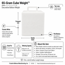 65-gram Cube Weight™ - White Balloon Weight - 10 pcs/bag x 20 bags/case