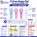 9-gram Happy Clip™ - Pastel Assortment Balloon Weight Clip - 100 pcs per bag x 20 bags per case