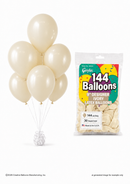 144-ct Bags - 9" Designer Ivory Latex Balloons by Gayla - 144 pc/bag x 30 bags/case - 🇺🇸 Made in the U.S.A.