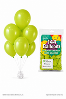 144-ct Bags - 9" Designer Lime Green Latex Balloons by Gayla - 144 pc/bag x 30 bags/case - 🇺🇸 Made in the U.S.A.