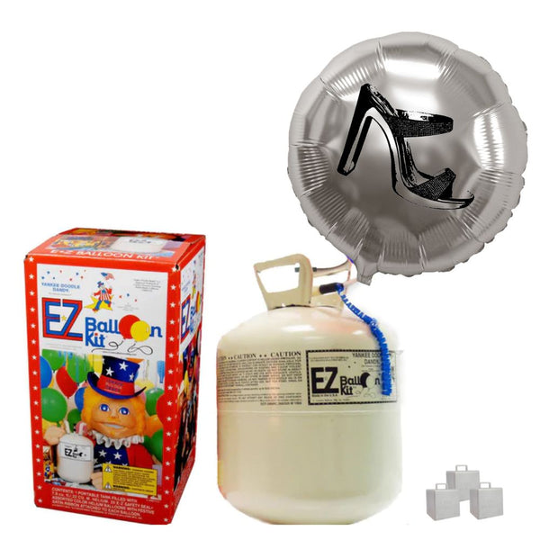 Mini Pop Up Promo Kit™ - 25 Custom Printed 17" Round Foil Balloons, 1 Helium Tank, Ribbon and 10 Balloon Weights