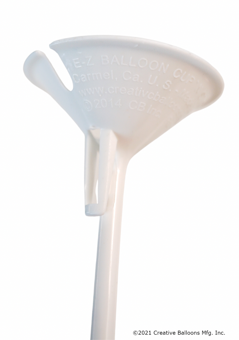 Gemar White Cup and Stick for Balloons 100 Pieces