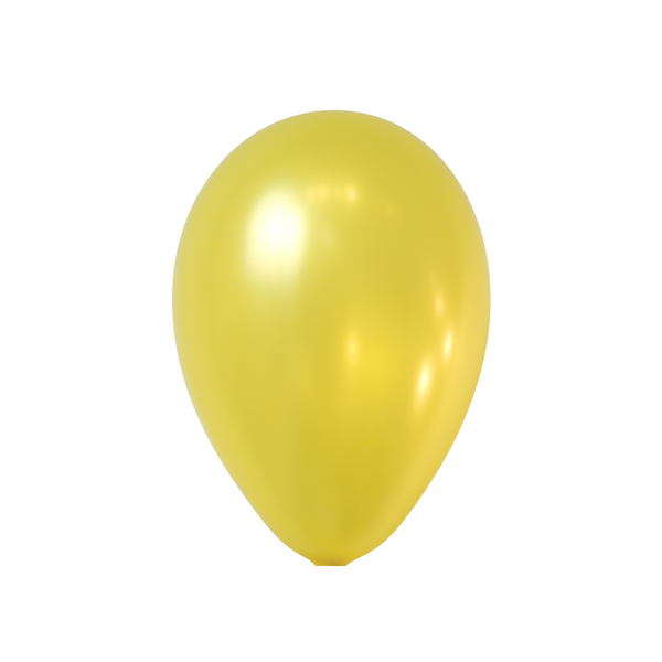 11" Metallic Yellow Latex Balloons by Gayla
