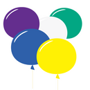 72-ct Bags - 17" Crystal Assorted Color Latex Balloons by Gayla - 72-pcs/bag x 24 bags/case