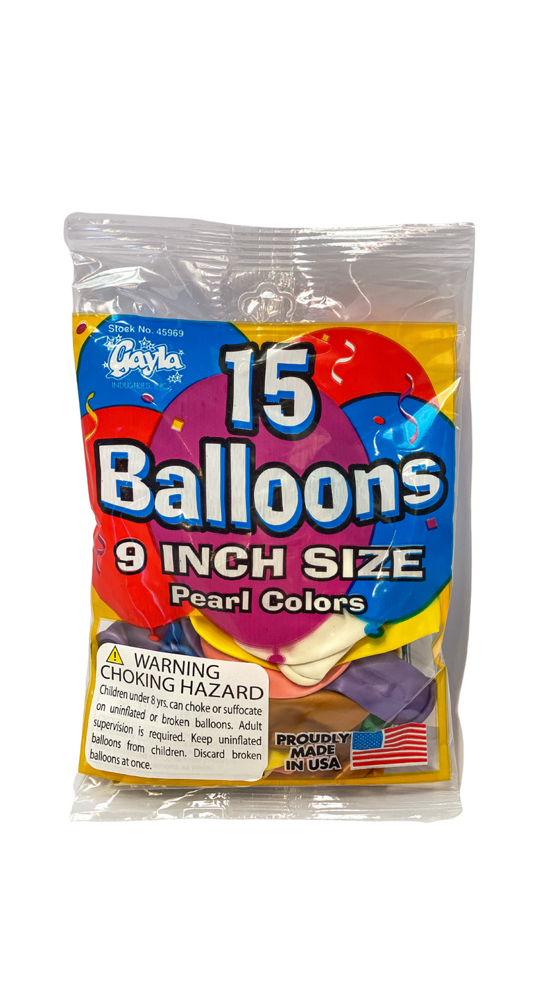 15-ct Retail-Ready Bags - 9" Metallic Green Latex Balloons by Gayla