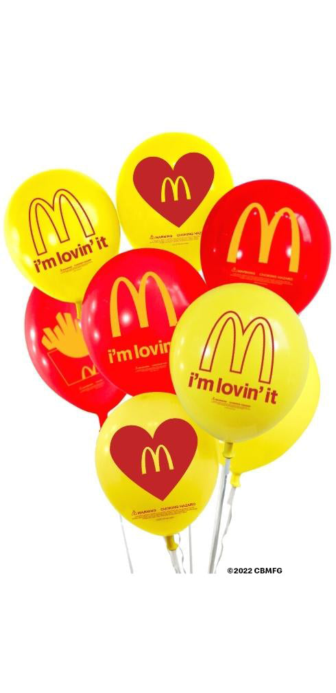 McDonald's E-Z Safety Seal™ Ribbon Valved Helium Balloon Kit (500 pcs/case) - Classic Assortment (Arch Collection)