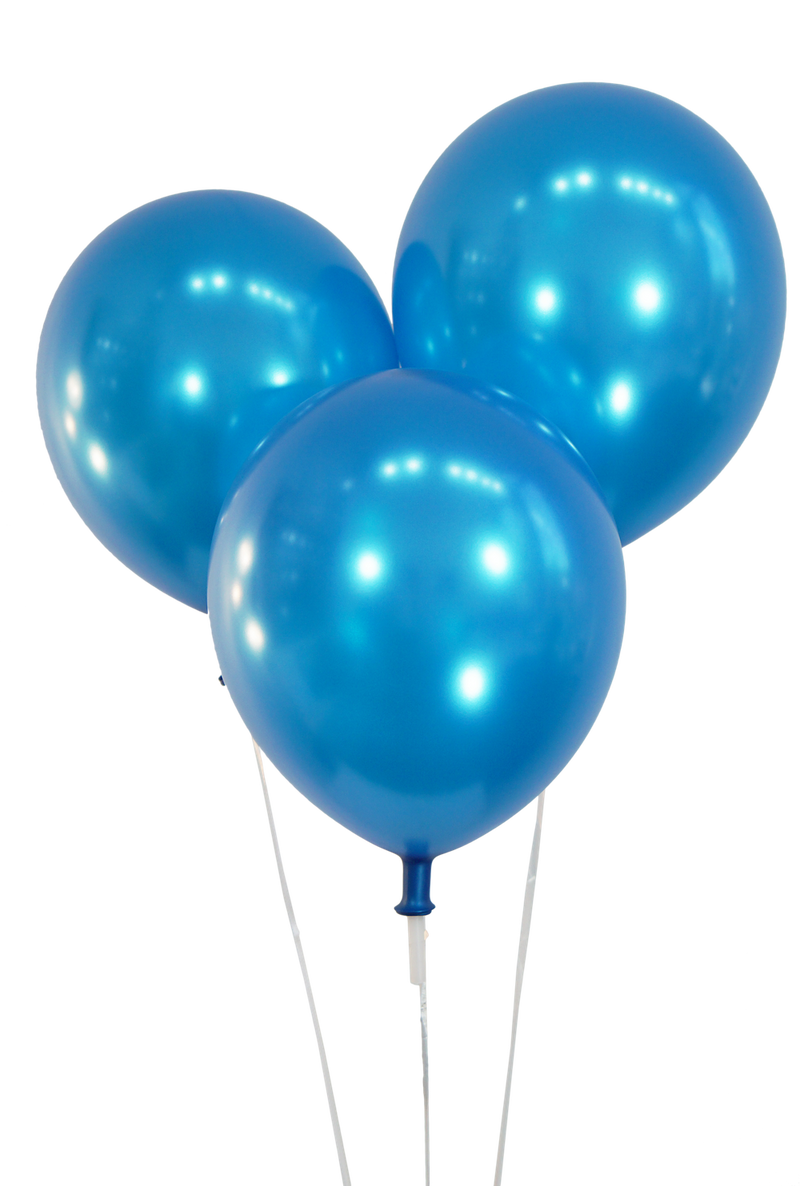 12" Latex Balloons | Metallic Blue | 100 pc Bag