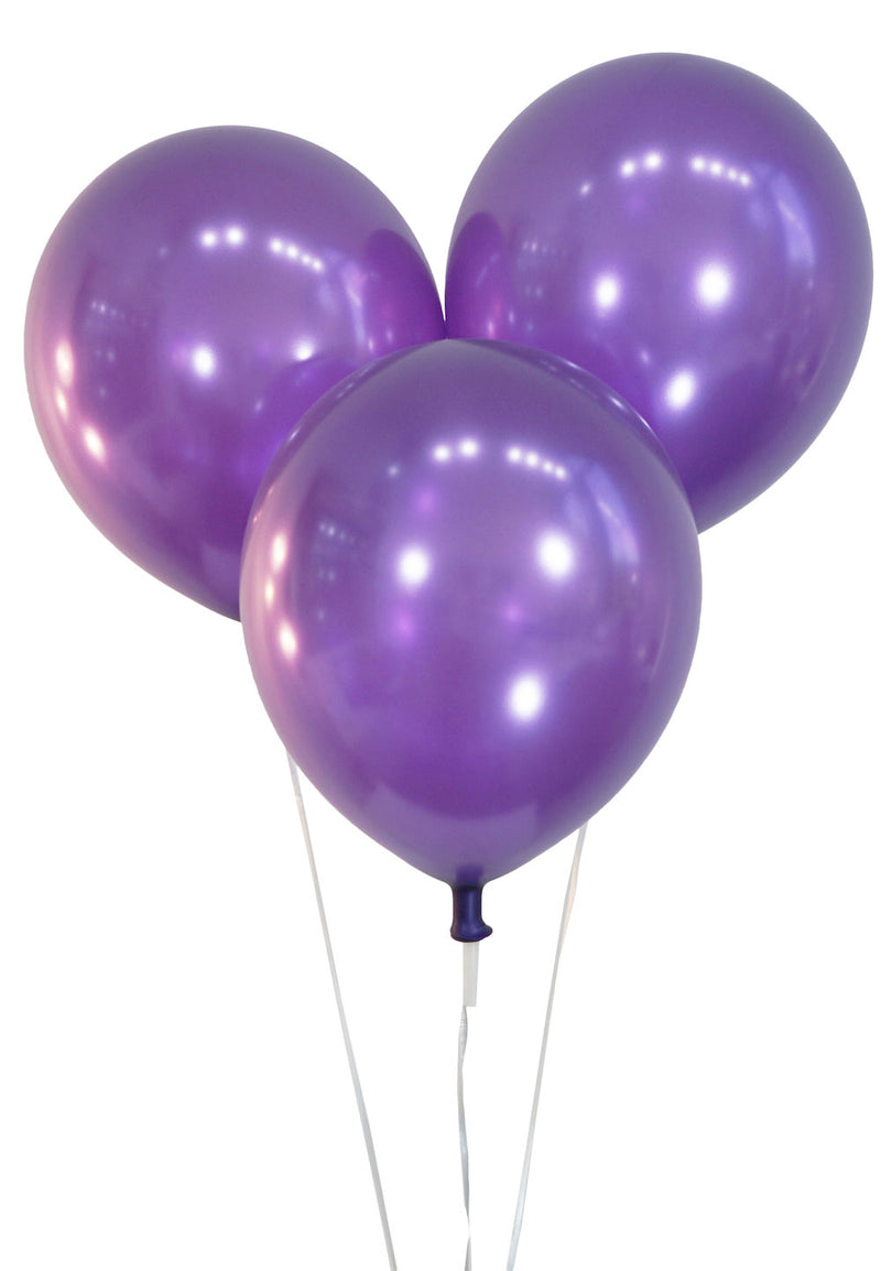 12" Latex Balloons | Metallic Purple | 100 pc Bag