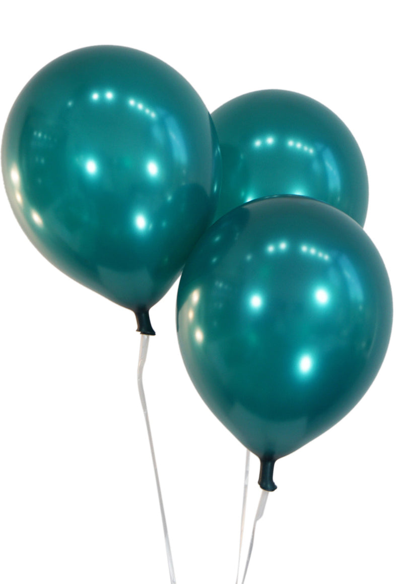 12" Latex Balloons | Metallic Teal | 100 pc Bag