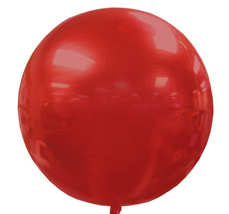 Red 3-D Round Sphere Orb Foil Balloon - Creative Balloons Manufacturing