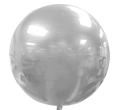 Silver 3-D Round Sphere Orb Foil Balloon - Creative Balloons Manufacturing